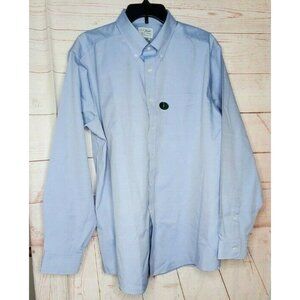 L.L. Bean Men Traditional Fit Men Large Regular Blue Button Up %100 Cotton Shirt